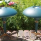 Pair of Philips Dark Green 'UFO' Table Lights