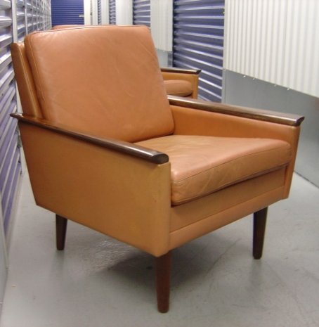 HERO Mobler' Leather and Rosewood Armchairs