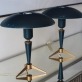 Pair of Philips Dark Green 'UFO' Table Lights